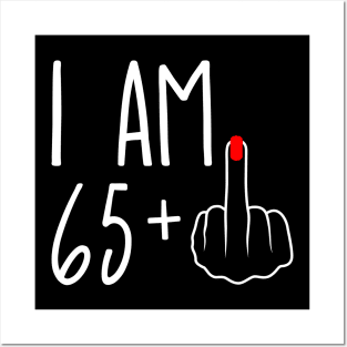 Vintage 66th Birthday I Am 65 Plus 1 Middle Finger Posters and Art